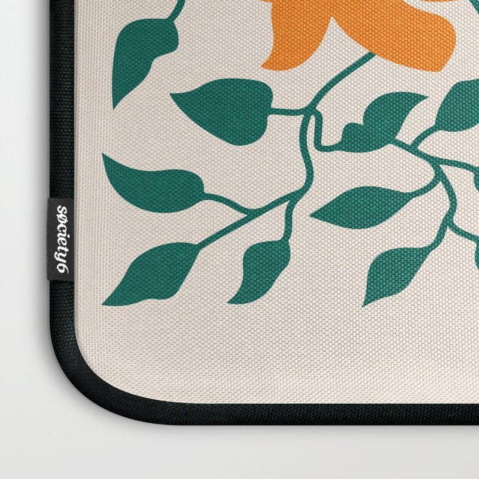 Tangerine & Pine: Matisse Flowers & Leaves Laptop Sleeve Gallery Image 3