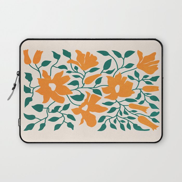 Tangerine & Pine: Matisse Flowers & Leaves Laptop Sleeve Gallery Image 1