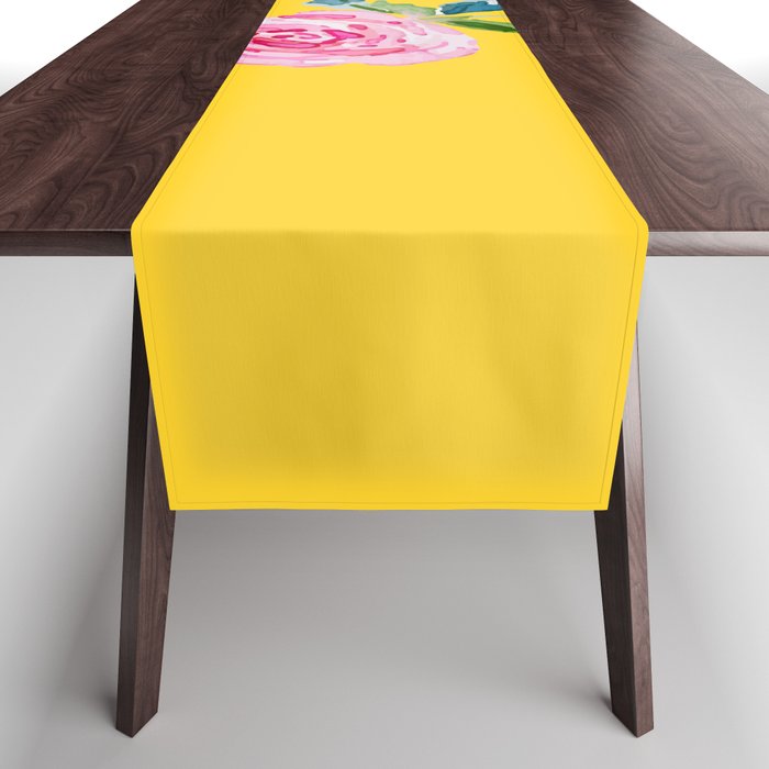 Watercolor Rose Table Runner Gallery Image 1