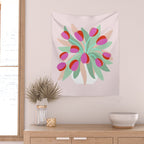 Full Bloom Tulips in a Vase  Wall Tapestry Gallery Image 2