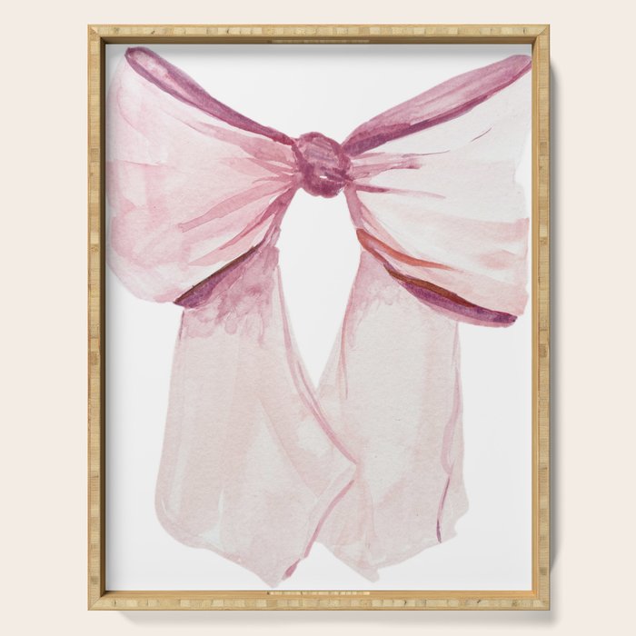 Coquette Bow, light pink, blush Serving Tray Gallery Image 1