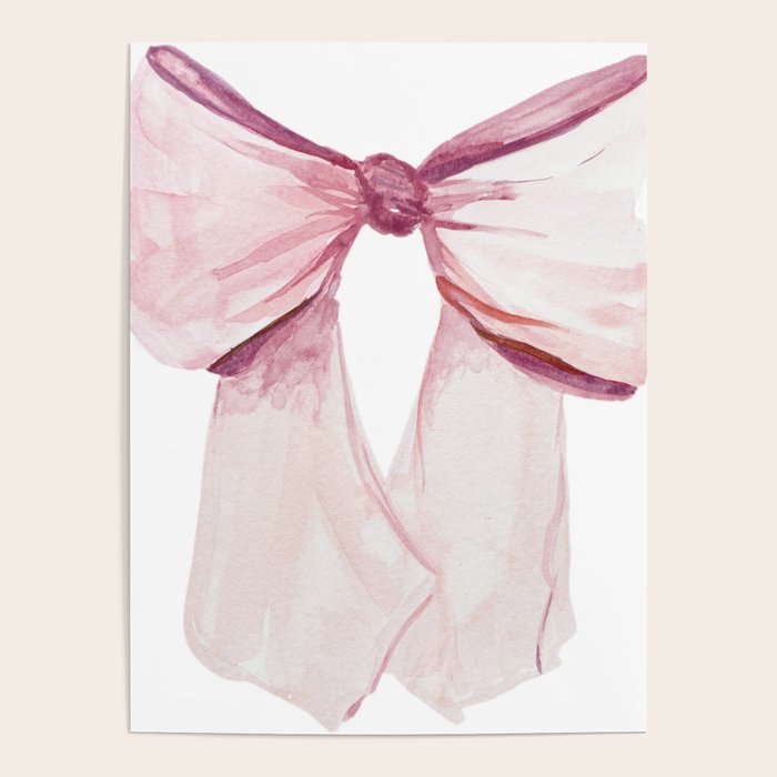 Coquette Bow, light pink, blush Poster Gallery Image 1