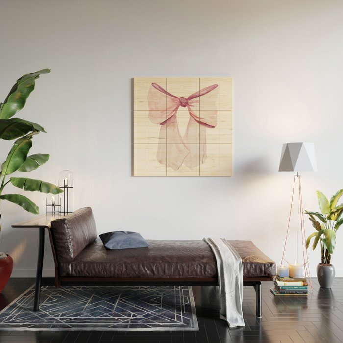 Coquette Bow, light pink, blush Wood Wall Art Gallery Image 2