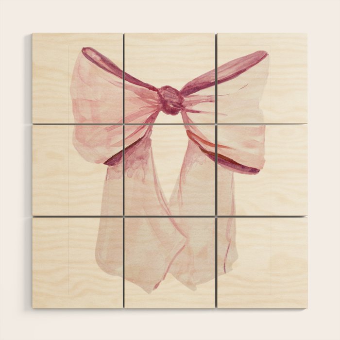Coquette Bow, light pink, blush Wood Wall Art Gallery Image 1