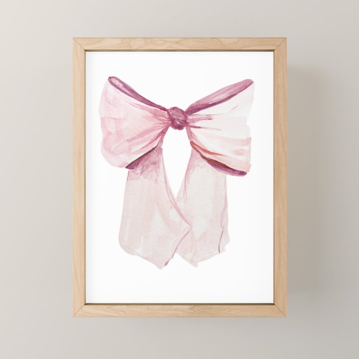 Coquette Bow, light pink, blush Mini Art Print Gallery Image 1