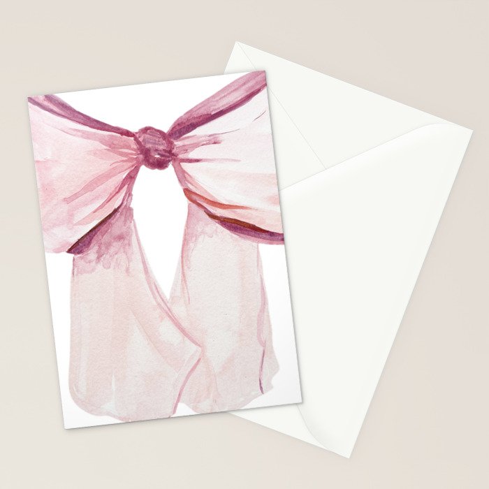 Coquette Bow, light pink, blush Stationery Card Gallery Image 2