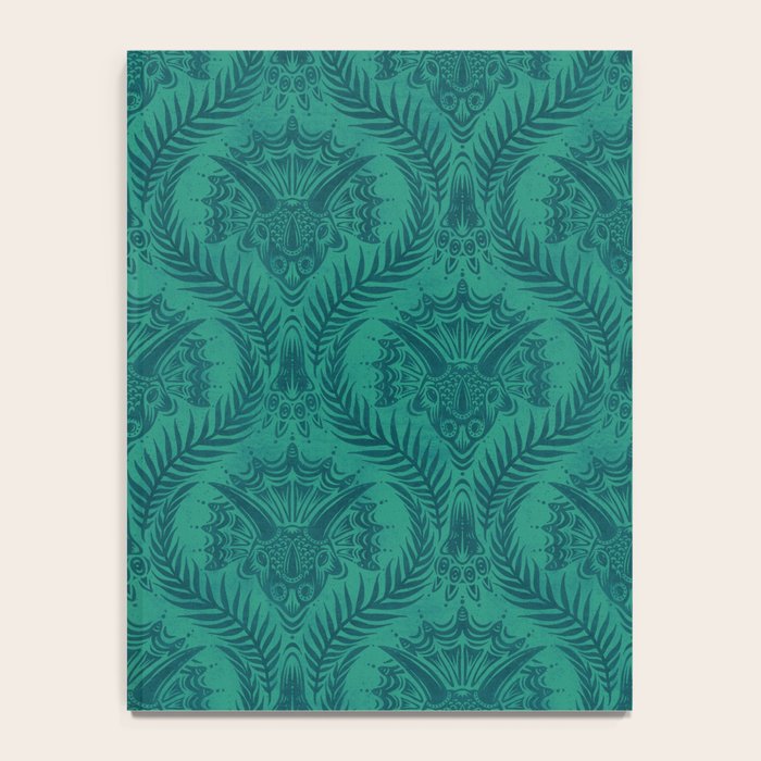 Triceratops Damask - Teal Notebook Gallery Image 4