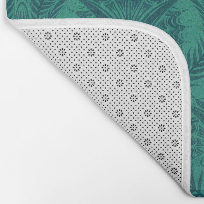 Triceratops Damask - Teal Bath Mat Gallery Image 2