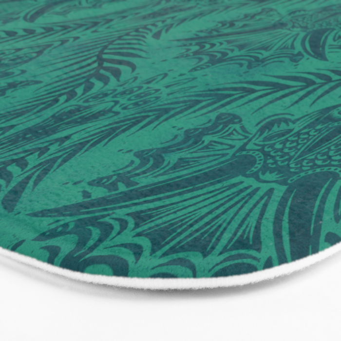 Triceratops Damask - Teal Bath Mat Gallery Image 3