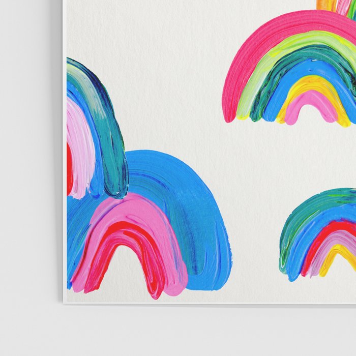 Abstract Rainbow Arcs - White Palette Poster Gallery Image 3