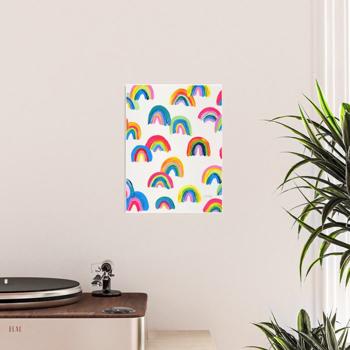 Abstract Rainbow Arcs - White Palette Poster Gallery Image 2