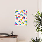 Abstract Rainbow Arcs - White Palette Poster Gallery Image 2