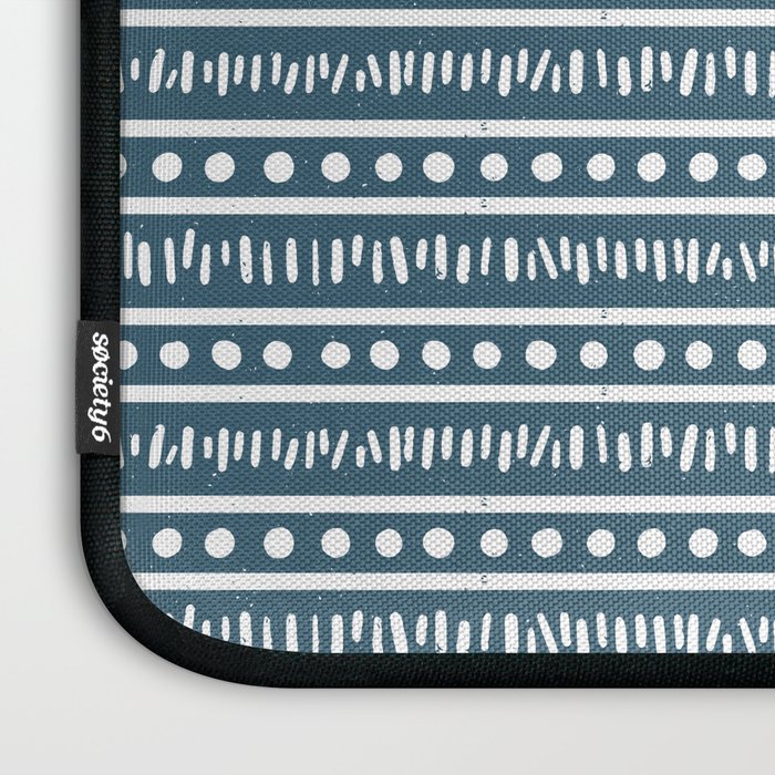 Modern Boho Mudcloth . Ocean Blue Laptop Sleeve Gallery Image 3