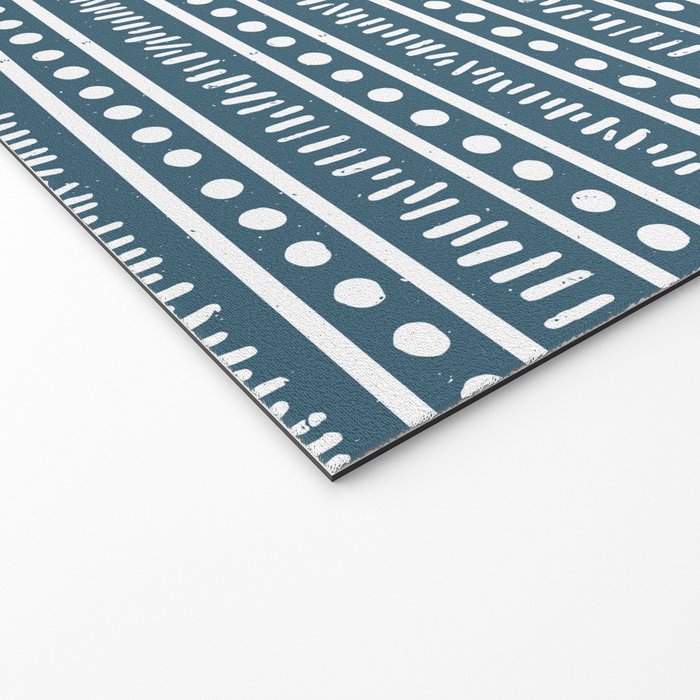 Modern Boho Mudcloth . Ocean Blue Welcome Mat Gallery Image 2