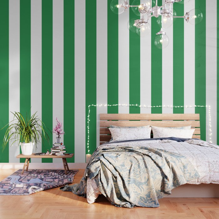 Green and White Stripes Wallpaper Gallery Image 3
