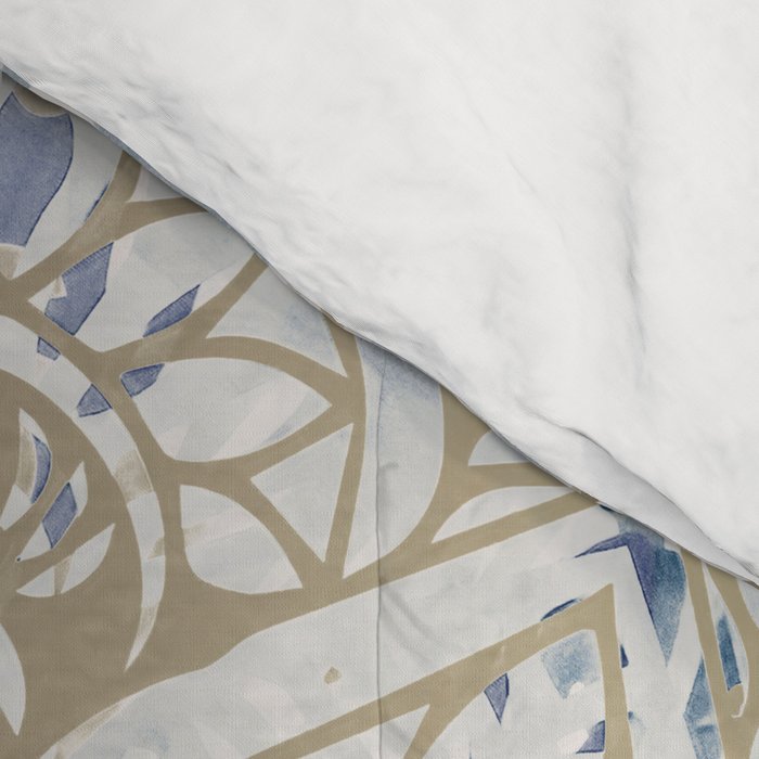 Yoga, Mandala, Blue and Gold Comforter Gallery Image 4