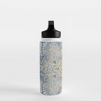 Yoga, Mandala, Blue and Gold Water Bottle Gallery Image 3