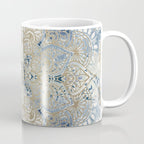Yoga, Mandala, Blue and Gold Coffee Mug Gallery Image 1