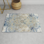 Yoga, Mandala, Blue and Gold Rug Gallery Image 1