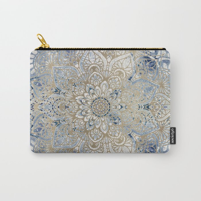 Yoga, Mandala, Blue and Gold Carry All Pouch Gallery Image 1