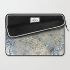 Yoga, Mandala, Blue and Gold Laptop Sleeve Gallery Image 2