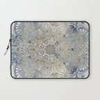 Yoga, Mandala, Blue and Gold Laptop Sleeve Gallery Image 1