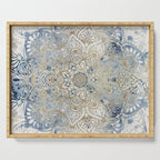 Yoga, Mandala, Blue and Gold Serving Tray Gallery Image 1