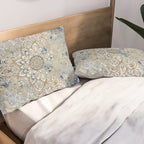 Yoga, Mandala, Blue and Gold Pillow Sham Gallery Image 2
