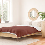 Dark Red Christmas Burlap Cloth Duvet Cover Gallery Image 2