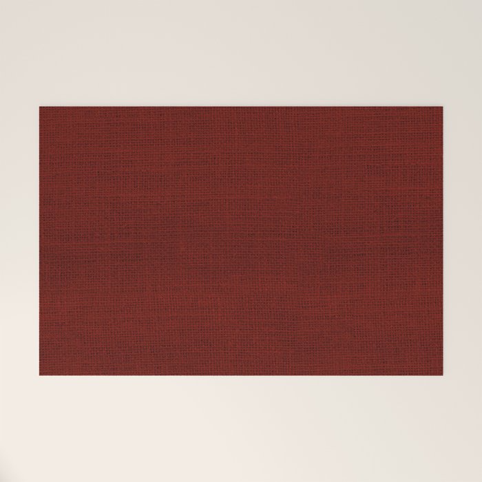 Dark Red Christmas Burlap Cloth Welcome Mat Gallery Image 1