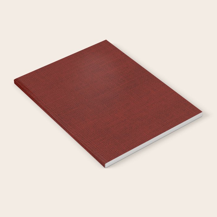 Dark Red Christmas Burlap Cloth Notebook
