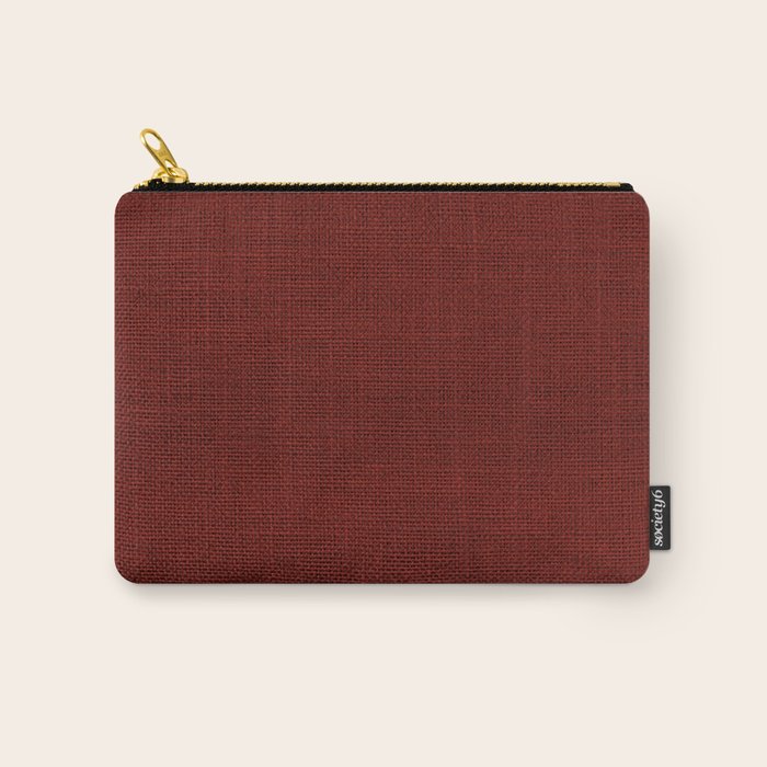 Dark Red Christmas Burlap Cloth Carry All Pouch Gallery Image 1