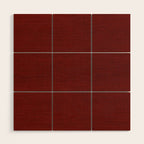 Dark Red Christmas Burlap Cloth Wood Wall Art Gallery Image 1