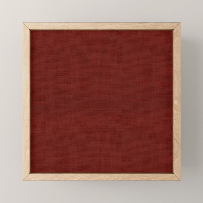 Dark Red Christmas Burlap Cloth Mini Art Print Gallery Image 1