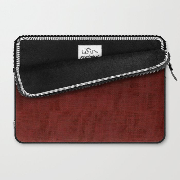 Dark Red Christmas Burlap Cloth Laptop Sleeve Gallery Image 2