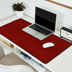 Dark Red Christmas Burlap Cloth Desk Mat Gallery Image 2