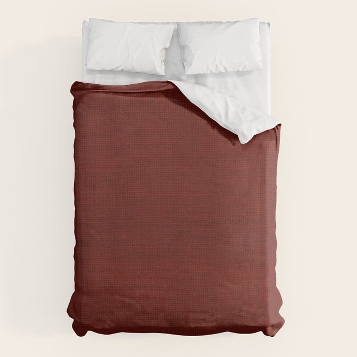 Dark Red Christmas Burlap Cloth Duvet Cover Gallery Image 1
