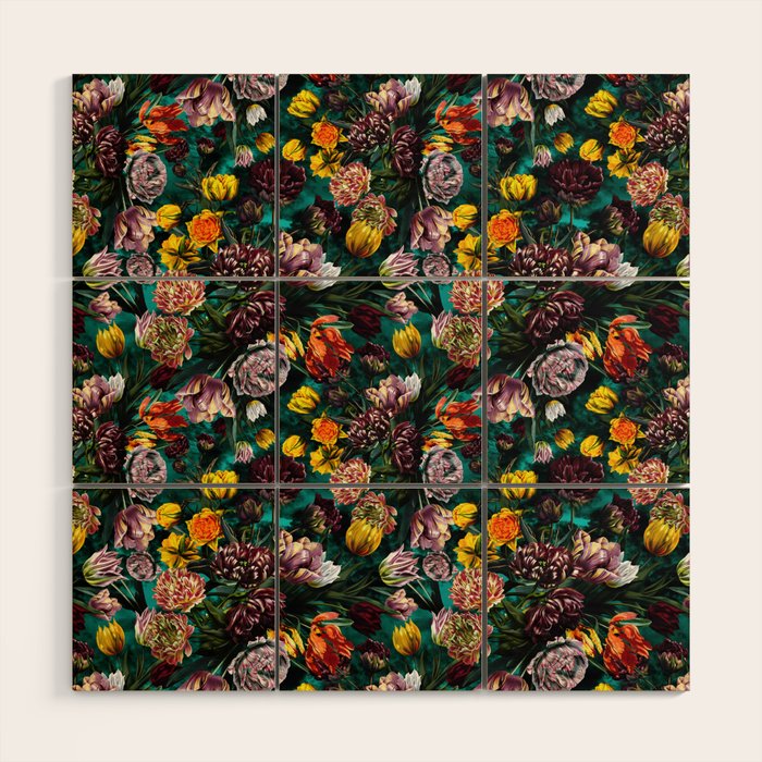Botanical Multicolor Garden Wood Wall Art Gallery Image 1