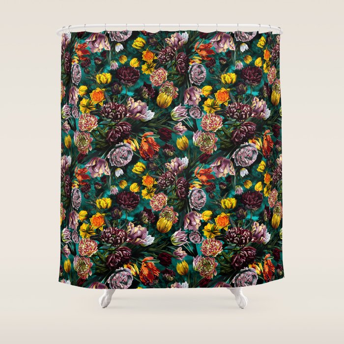 Botanical Multicolor Garden Shower Curtain Gallery Image 1