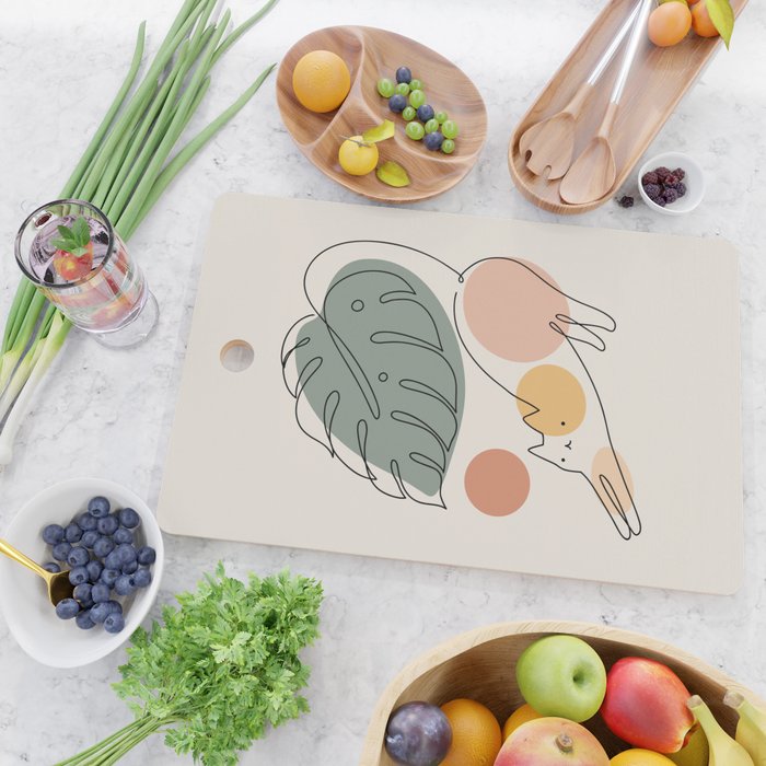 Cat and Plant 34 Cutting Board Gallery Image 2
