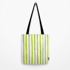 Green and Yellow Soft Watercolor Vertical Lines Tote Bag Gallery Image 2