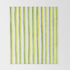 Green and Yellow Soft Watercolor Vertical Lines Throw Blanket Gallery Image 2