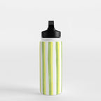 Green and Yellow Soft Watercolor Vertical Lines Water Bottle Gallery Image 3