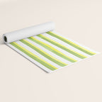 Green and Yellow Soft Watercolor Vertical Lines Yoga Mat Gallery Image 2