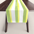 Green and Yellow Soft Watercolor Vertical Lines Table Runner Gallery Image 1