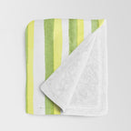 Green and Yellow Soft Watercolor Vertical Lines Throw Blanket Gallery Image 3
