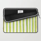 Green and Yellow Soft Watercolor Vertical Lines Laptop Sleeve Gallery Image 2