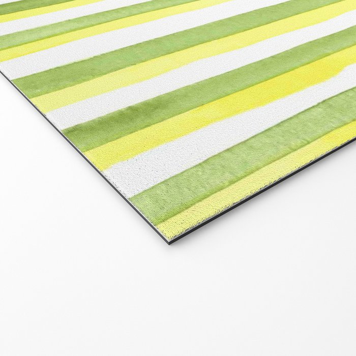 Green and Yellow Soft Watercolor Vertical Lines Welcome Mat Gallery Image 2
