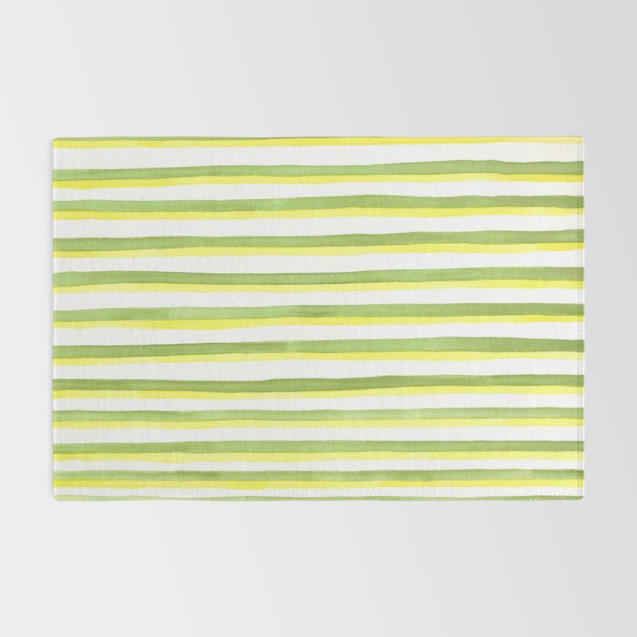 Green and Yellow Soft Watercolor Vertical Lines Rug Gallery Image 2