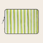 Green and Yellow Soft Watercolor Vertical Lines Laptop Sleeve Gallery Image 1